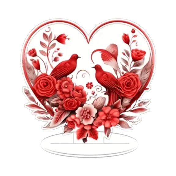 (Clearance) BNNG Valentines Day Decor Gnome Heart Sign Acrylic Valentine Block table Decor Centerpiece Angel Love Birds Sweeter Sign for Home Mantel Indoor Tabletop Shelf Desk Decoration