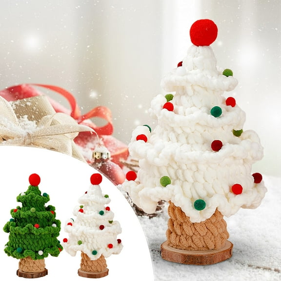 Clearance! BOBOMOTI Crochet Christmas Tree Knitted Christmas Decorations Handmade Knitted Cotton Yarn Christmas Tree Hanging Ornaments