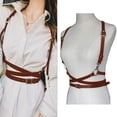 thumbnail image 1 of Clearance Baberdicy Black Skinny Belt Big Deal Punk Waist Belt Women Halloween Pu Leather Skinny Body Adjustable Belts with Gothic Circle for Party Belt Strap Suspender Corset, 1 of 4