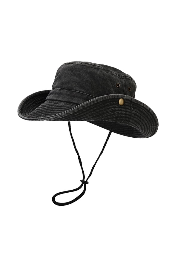 Bucket Hats for Men Under 20$, Black Sombrero Baberdicy Breathable Wide Brim Boonie Hat Outdoor Mesh Cap for Travel Fishing