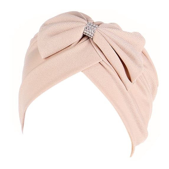 Clearance! Baberdicy Cancer Head Hat Cap Ethnic Bohemian Bowknot Braid Hair Cover Wrap Turban Headwear Turban Cap Beige