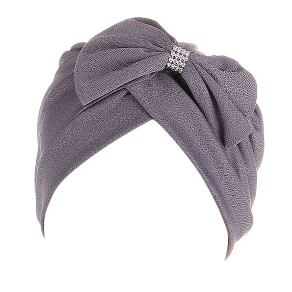 Clearance! Baberdicy Cancer Head Hat Cap Ethnic Bohemian Bowknot Braid Hair Cover Wrap Turban Headwear Turban Cap Grey