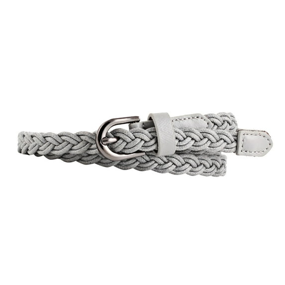 Clearance! Baberdicy Classic Vintage Wax Rope Clothing Braided Belt Women's Pin Buckle Fashion Dress Pants Hand Braided Women's Belt Grey