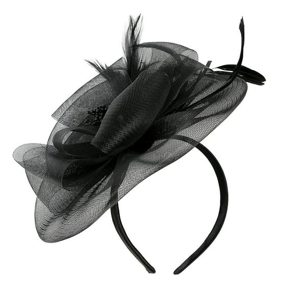 Baberdicy Fascinators Hats for Women Clearance！Party Fascinator Tea Bridal British Women's Headband Black