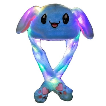Clearance! Baberdicy Fashion Cute Men and Women Plush Light Rabbit Ear Hat Wrap Warm Hat Cap Blue