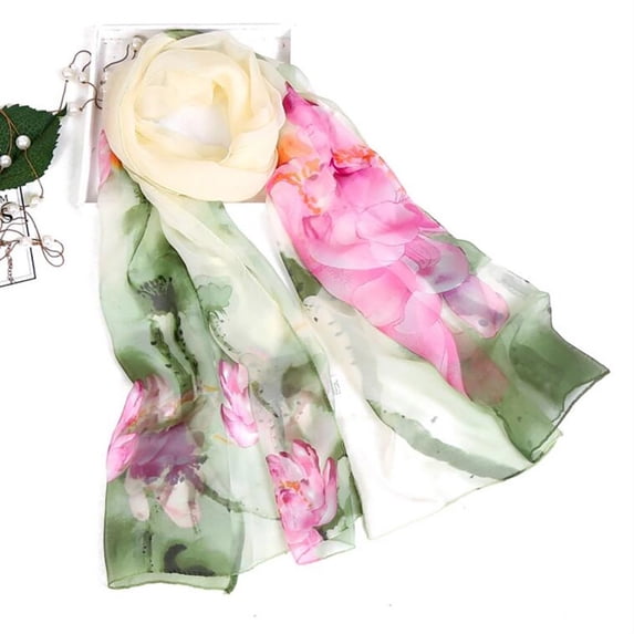 Clearance! Baberdicy Fashion Women Lotus Printing Long Soft Wrap Scarf Ladies Shawl Scarves H