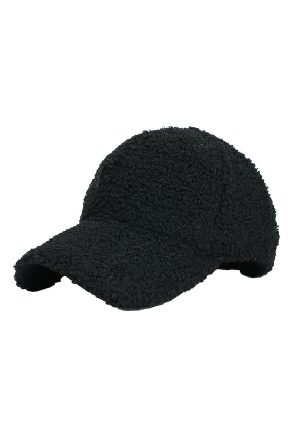 Hat, Baberdicy Faux Lamb Wool Baseball Cap for Men Women Teddy Fleece Sports Hats Warm Winter Outdoor Travel Gift Features: Winter Hat