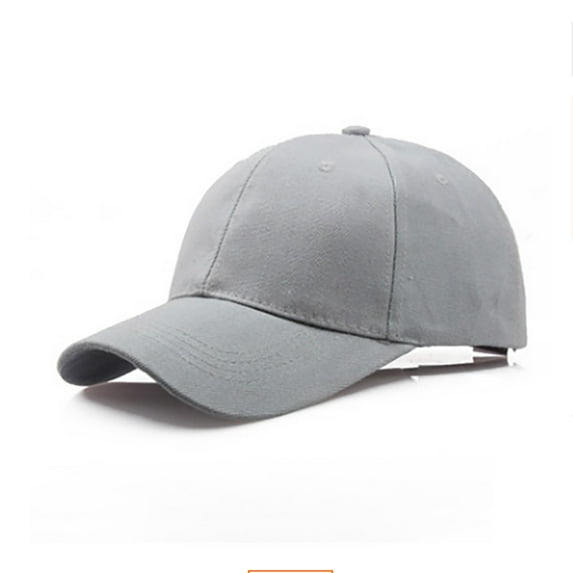 Baberdicy B-333 Cotton Baseball Cap - Unisex Solid Color Sun Hat, Lightweight UV Protection Outdoor Cap, Grey One Size