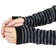 thumbnail image 1 of Clearance! Baberdicy Long Knitted Mitten Fingerless Winter Wrist Gloves Warmer Arm Hand Gloves Black, 1 of 3