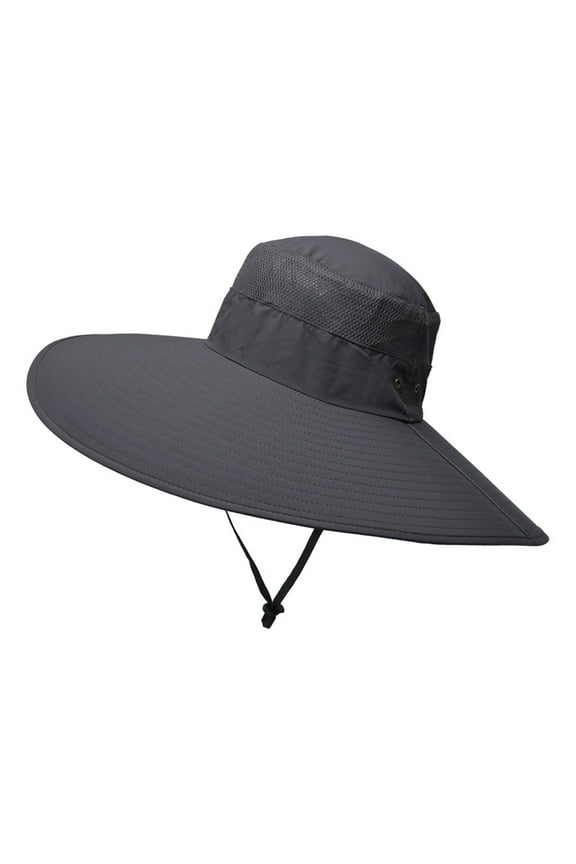 Clearance! Baberdicy Men Outdoor Sun Protection Fisherman Foldable Bucket Hat Double Faced Cap Dark Gray