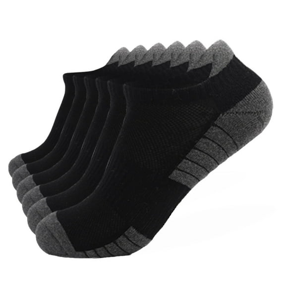 Clearance! Baberdicy Men and Women Athletic Running Socks 6 Pairs Breathable Low Cut Sports Socks with Cushioning Ankle Socks Black