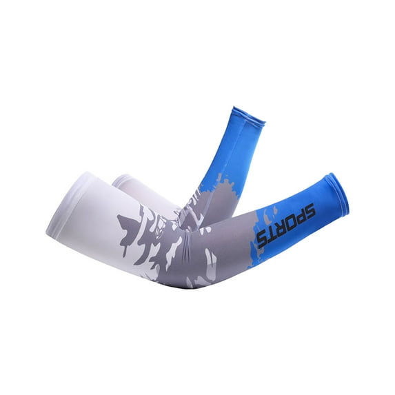 Clearance! Baberdicy Men and Women Summer Outdoor Sunscreen Sports Ice Sleeve Arm Guard Detachable Sleeves Blue