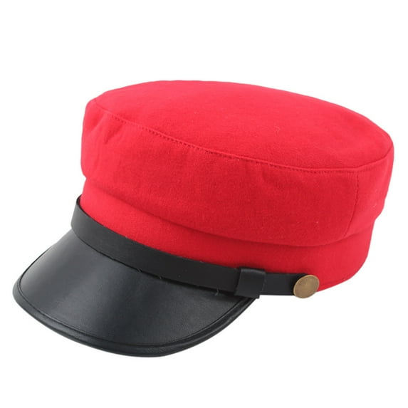 Clearance! Baberdicy Men's and Women's Cap Vintage Beret Cap Flat Top Comfortable Breathable Cap Red