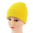 thumbnail image 1 of Clearance! Baberdicy Men's and Women's Knitting Pullover Hat Warm Wool Hat in Autumn and Winter Solid Fashion Knitting Hat Yellow, 1 of 5