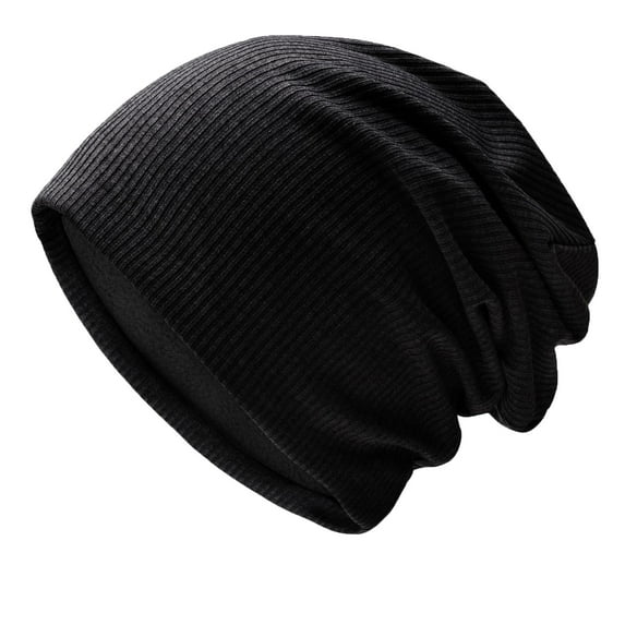 Clearance! Baberdicy Men's and Women's Lightweight Slouch Beanie Solid Color Knitted Hats Soft Hat for Autumn and Winter Black