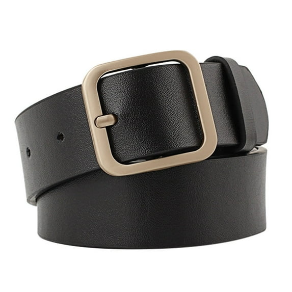 Clearance! Baberdicy New Ladies Belt Square Buckle Fashion Trend Wild Decorative Belt Black