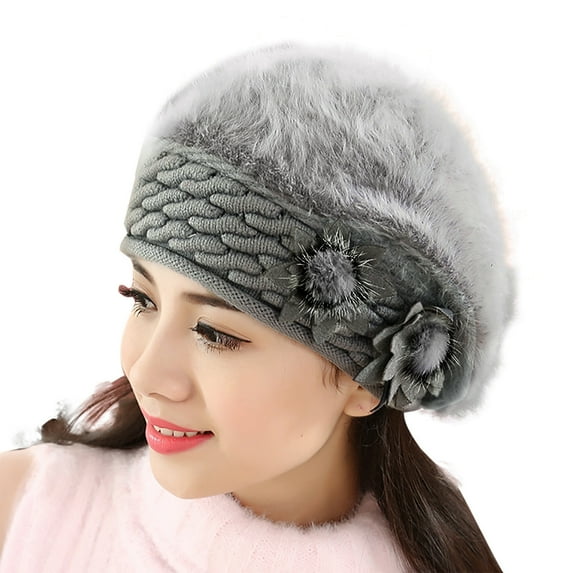 Clearance! Baberdicy New Women Slouch Baggy Winter Warm Soft Knit Crochet Hat Style B-Gray