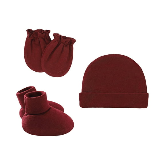 Clearance! Baberdicy Newborn Hat Gloves Foot Set Three Piece Multi Color Set Wine