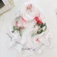 thumbnail image 1 of Baberdicy Floral Print Chiffon Scarf - Spring Sun Protection Shawl, Lightweight Versatile Wrap for Women, White One Size, 1 of 3