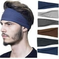 thumbnail image 1 of Clearance! Baberdicy Stretch Head 6Pc Mens Band Wrap Headband Men Thin Elastic Sweatband Hair Sports Headband Multicolor, 1 of 8