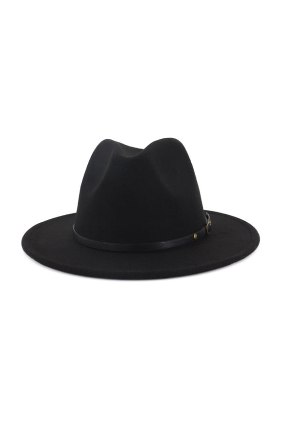 Clearance! Baberdicy Two Tone Red Bottom Wide Wool Fedora Hat Panama Hat Casual Jazz Hats for Men Women Black