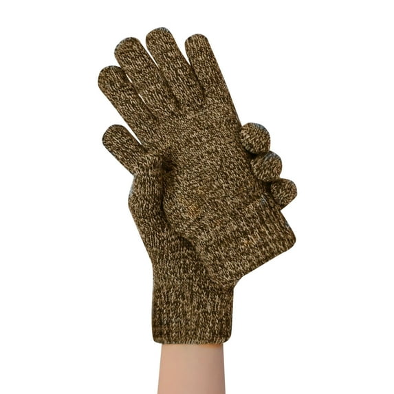 Clearance! Baberdicy Women Autumn Winter Solid Color Padded Wool Knit Warm Gloves A