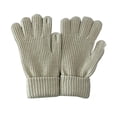 thumbnail image 1 of Clearance! Baberdicy Women Autumn and Winter Casual Solid Color Knit Warm Gloves Beige, 1 of 3