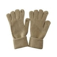 thumbnail image 1 of Clearance! Baberdicy Women Autumn and Winter Casual Solid Color Knit Warm Gloves Khaki, 1 of 3