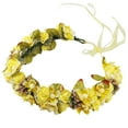 thumbnail image 1 of Clearance! Baberdicy Women Bridal Flower Garland Headband Flower Crown Hair Wreath Halo Yellow, 1 of 2
