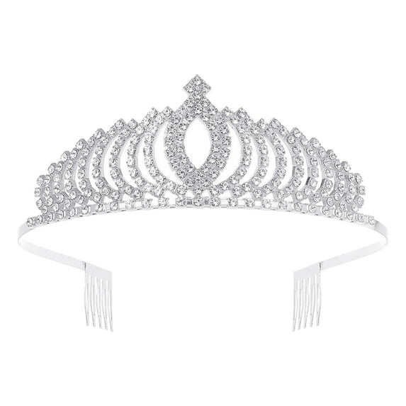 Clearance! Baberdicy Women Girls Princess Elegant Crown with Combs Women's Headbands Bridal Wedding Prom Birthday Silver