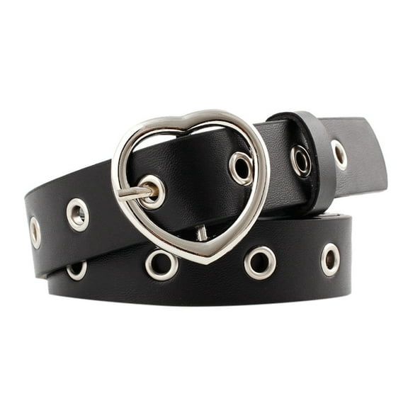 Clearance! Baberdicy Women Ladies Vintage Heart Buckle Leisure Leather Belt Trouser Accessories Black