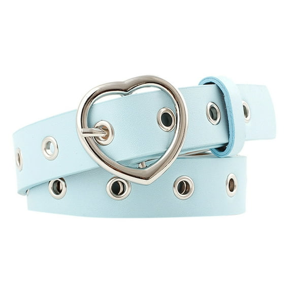 Clearance! Baberdicy Women Ladies Vintage Heart Buckle Leisure Leather Belt Trouser Accessories Sky Blue