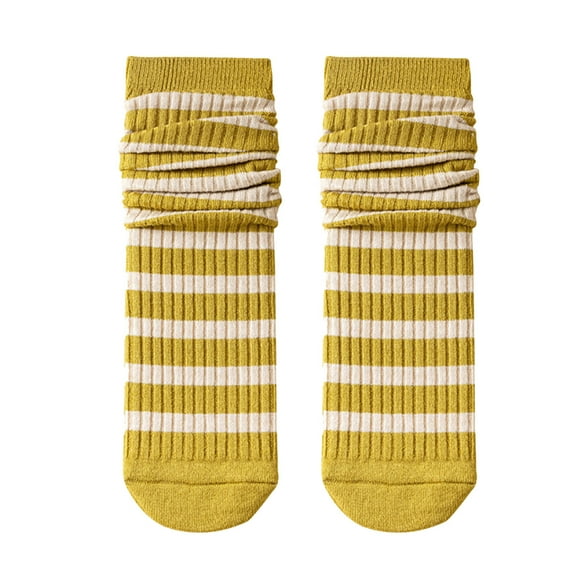 Clearance! Baberdicy Women Striped Socks Mid Tube Autumn and Qinter All Long Tube Pure Cotton Pile Socks I