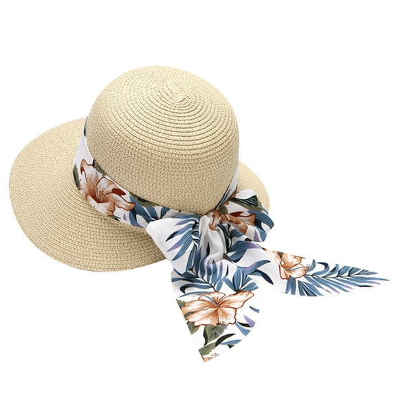 Clearance! Baberdicy Women Summer Wide Straw Hat Beach Foldable Sun Hats Floppy Roll up Protection Sun Cap Upf 50+ Caps B