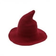 thumbnail image 1 of Clearance! Baberdicy Women Witch Hat Foldable Costume Sharp Pointed Wool Felt Warm Winter Cap Wine, 1 of 1
