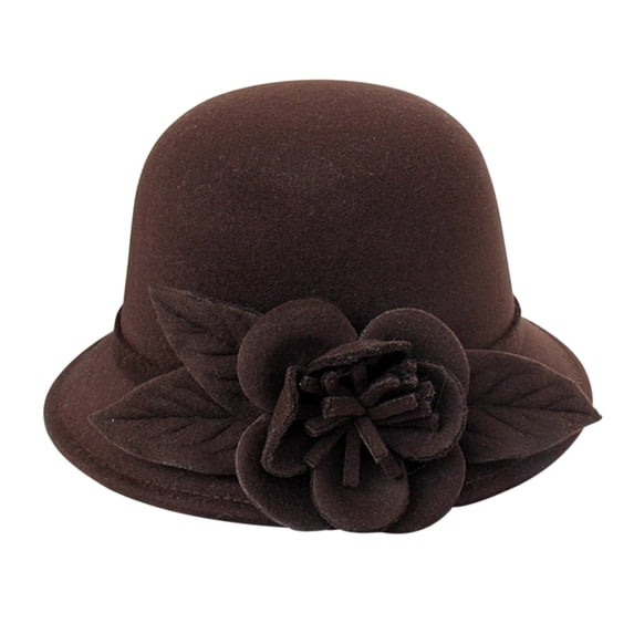 Clearance! Baberdicy Women's Autumn And Winter Flowers Round Top Casual Fisherman's Basin Cap Small Bowler Hat Gm