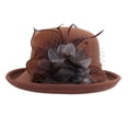 thumbnail image 1 of Clearance! Baberdicy Women's Autumn And Winter Flowers Round Top Casual Fisherman's Basin Cap Small Bowler Hat Ha, 1 of 2