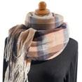 thumbnail image 1 of Clearance! Baberdicy Women's Autumn and Winter Colorful Plaid Shawl Thickening Warm Fringe Scarf Scarf Khaki, 1 of 8