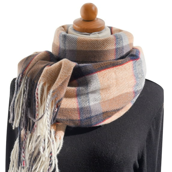 Clearance! Baberdicy Women's Autumn and Winter Colorful Plaid Shawl Thickening Warm Fringe Scarf Scarf Khaki