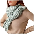 thumbnail image 1 of Clearance! Baberdicy Women's Fashion Winter Warm Soft Casual Tassel Houndstooth Printing Muffler Green, 1 of 9