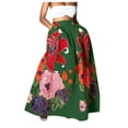 thumbnail image 1 of Clearance! Baberdicy Womens High Waist Floral Print Skirts Beach Midi Long Skirt with Pockets, Army Green, 1 of 4