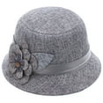 thumbnail image 1 of Clearance! Baberdicy Womens Linen Sunshade Hat Sunscreen Breathable Big Flower Princess Straw Hat Grey, 1 of 4