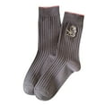 thumbnail image 1 of Clearance! Baberdicy Womens to Keep Warm Sock Stripe Lightweight Cotton Socks Coffee, 1 of 2