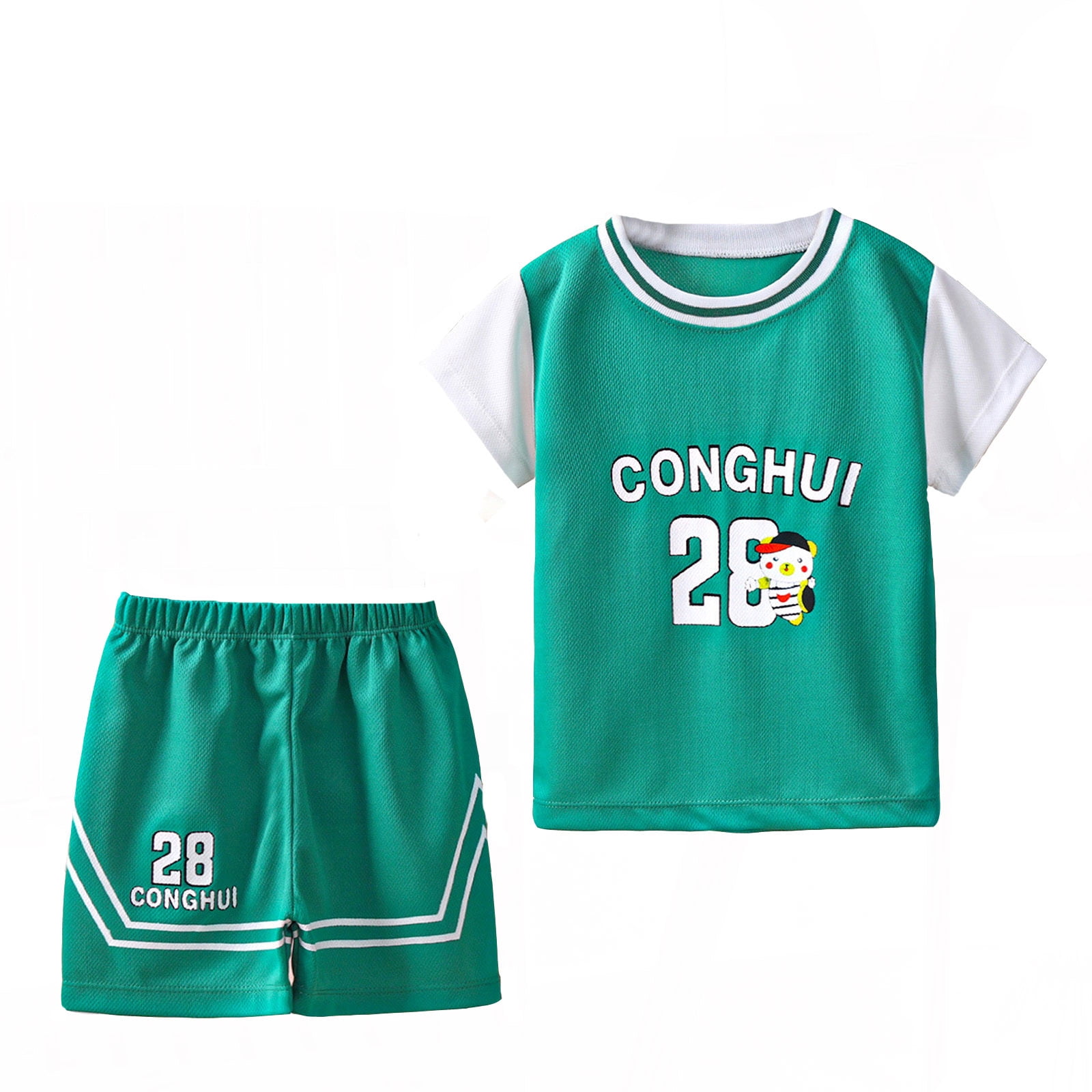 Clearance Baby Boy Clothes Round Neck Numeral Prints Vacation Set ...