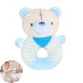 thumbnail image 1 of Clearance!Baby Plush Bear Hand Rattle Ring Toy, Soft Stuffed Infant Sensory Educational Grab Toy, Soothing Shaker Rattle for Newborn Boys Girls, Baby Shower Gift 0-3 3-6 6-12 Months,Blue, 1 of 7
