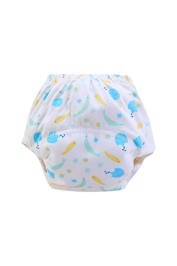 Baby Underwear Newborn Boys Girls Leak Proof Cotton Diapers Panty Cute Potty Training Sleeping Bed Infant Clothes, Light Blue, 12 Months