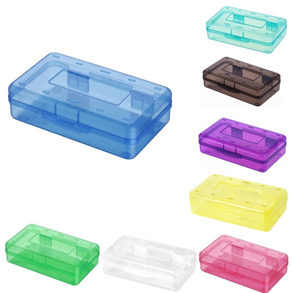 Clearance Back to School Pencil Case - Plastic Transparent Pencil Pouch, Clear Pencil Box, Multi-Functional School Supplies, Great for Colored Pencils, Sketching, Art Tools,Yellow