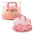thumbnail image 1 of Clearance Bakeware under $10,Cake Container Plastic Cover Lid Cake Cupcake Holder Portable Round Two Base For Cookies Fruit Etc, 1 of 9