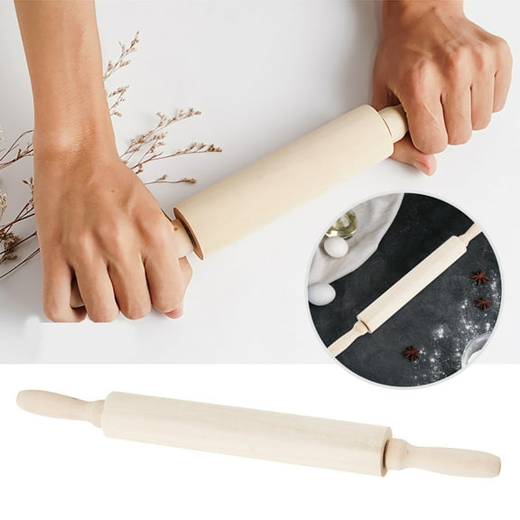 Clearance Bakeware under $7 Wooden Rolling Pin Press Stick Dumpling Activity Solid Wood Rolling Pin Wood Baking Tools