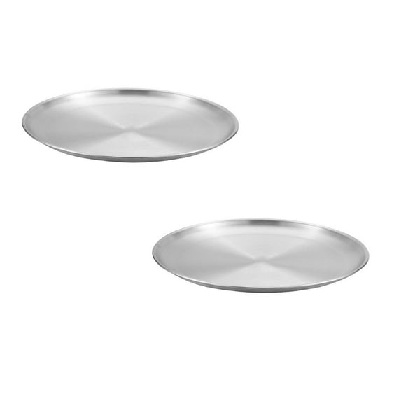 Clearance Baking trays & trays under $10 Pizza Pan Set CHEF Stainless Steel Round Baking Pizza Pans Pizza Tray For Pizza Pie Cake Cookie Heavy Duty & Durable Oven 2PC